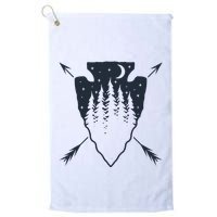 Arrowhead Hunting Pine Tree Moon Scenery Arrowhead Hunter Golf Towel