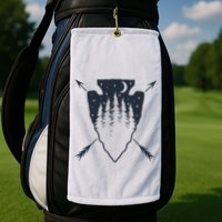 Arrowhead Hunting Pine Tree Moon Scenery Arrowhead Hunter Golf Towel