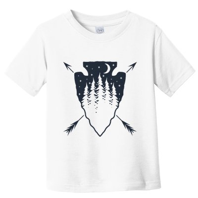 Arrowhead Hunting Pine Tree Moon Scenery Arrowhead Hunter Toddler T-Shirt
