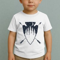 Arrowhead Hunting Pine Tree Moon Scenery Arrowhead Hunter Toddler T-Shirt