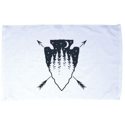 Arrowhead Hunting Pine Tree Moon Scenery Arrowhead Hunter Microfiber Hand Towel