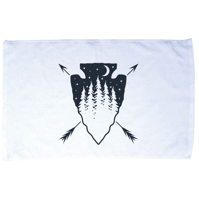 Arrowhead Hunting Pine Tree Moon Scenery Arrowhead Hunter Microfiber Hand Towel