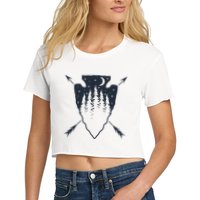 Arrowhead Hunting Pine Tree Moon Scenery Arrowhead Hunter Crop Top