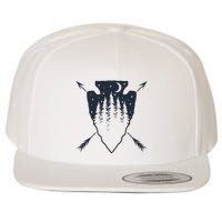 Arrowhead Hunting Pine Tree Moon Scenery Arrowhead Hunter Wool Snapback Cap