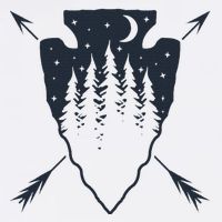 Arrowhead Hunting Pine Tree Moon Scenery Arrowhead Hunter Wool Snapback Cap