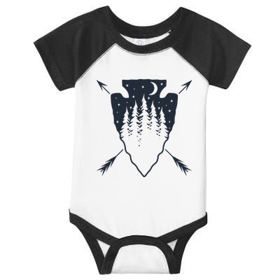 Arrowhead Hunting Pine Tree Moon Scenery Arrowhead Hunter Infant Baby Jersey Bodysuit