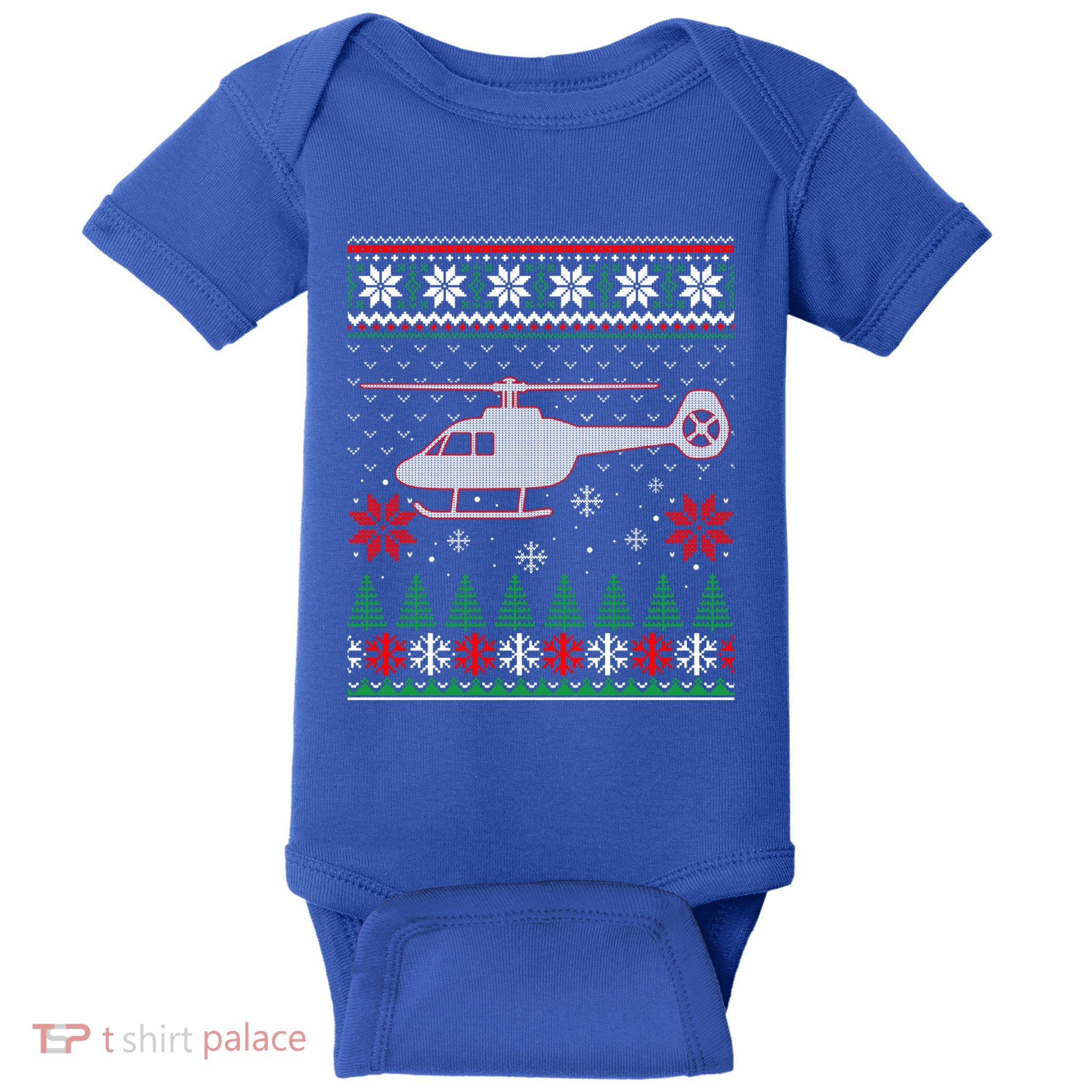 Aviation Helicopter Pilots Ugly Christmas Xmas Funny Gift Baby Bodysuit