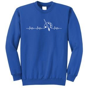 Art Heartbeat Paintbrush Palette Crafts Funny Gift Sweatshirt