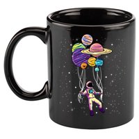 Astronaut Holding Planet Balloons STEM Kids 11oz C Handle Ceramic Mug