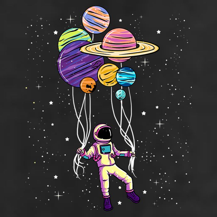 Astronaut Holding Planet Balloons STEM Kids 11oz C Handle Ceramic Mug