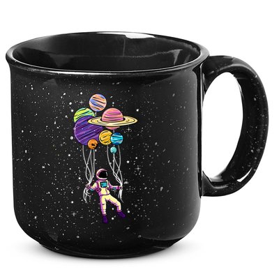 Astronaut Holding Planet Balloons STEM Kids 15oz Campfire Ceramic Mug