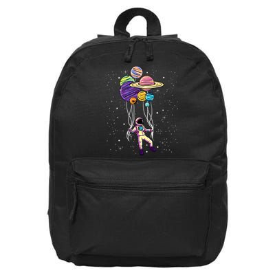 Astronaut Holding Planet Balloons STEM Kids 16 in Basic Backpack