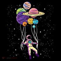 Astronaut Holding Planet Balloons STEM Kids Premium T-Shirt
