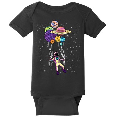 Astronaut Holding Planet Balloons STEM Kids Baby Bodysuit