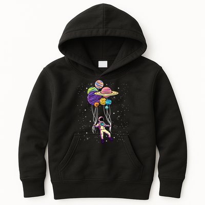 Astronaut Holding Planet Balloons STEM Kids Kids Hoodie