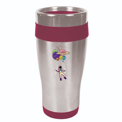 Astronaut Holding Planet Balloons STEM Kids 16oz Travel Tumbler