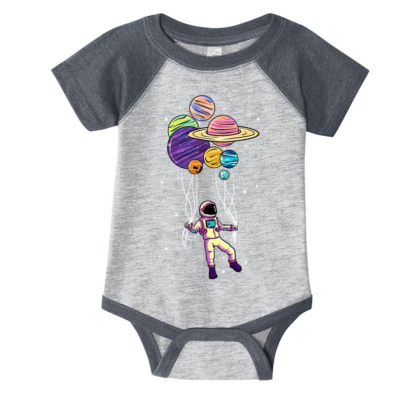 Astronaut Holding Planet Balloons STEM Kids Infant Baby Jersey Bodysuit