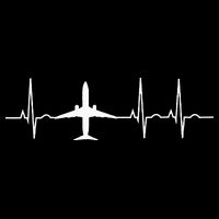 Airplane Heartbeat Pilot Flying Cool Aviator Tall T-Shirt