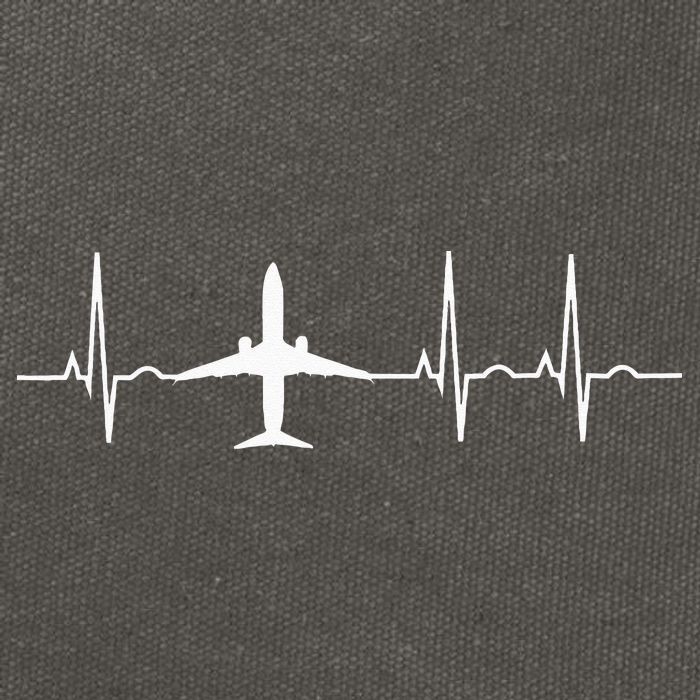 Airplane Heartbeat Pilot Flying Cool Aviator Cotton Canvas Backpack