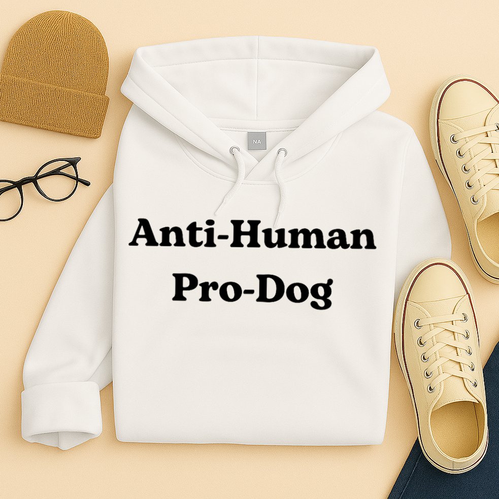 Anti Human Pro Dog Funny Pet Dog Lovers Hoodie