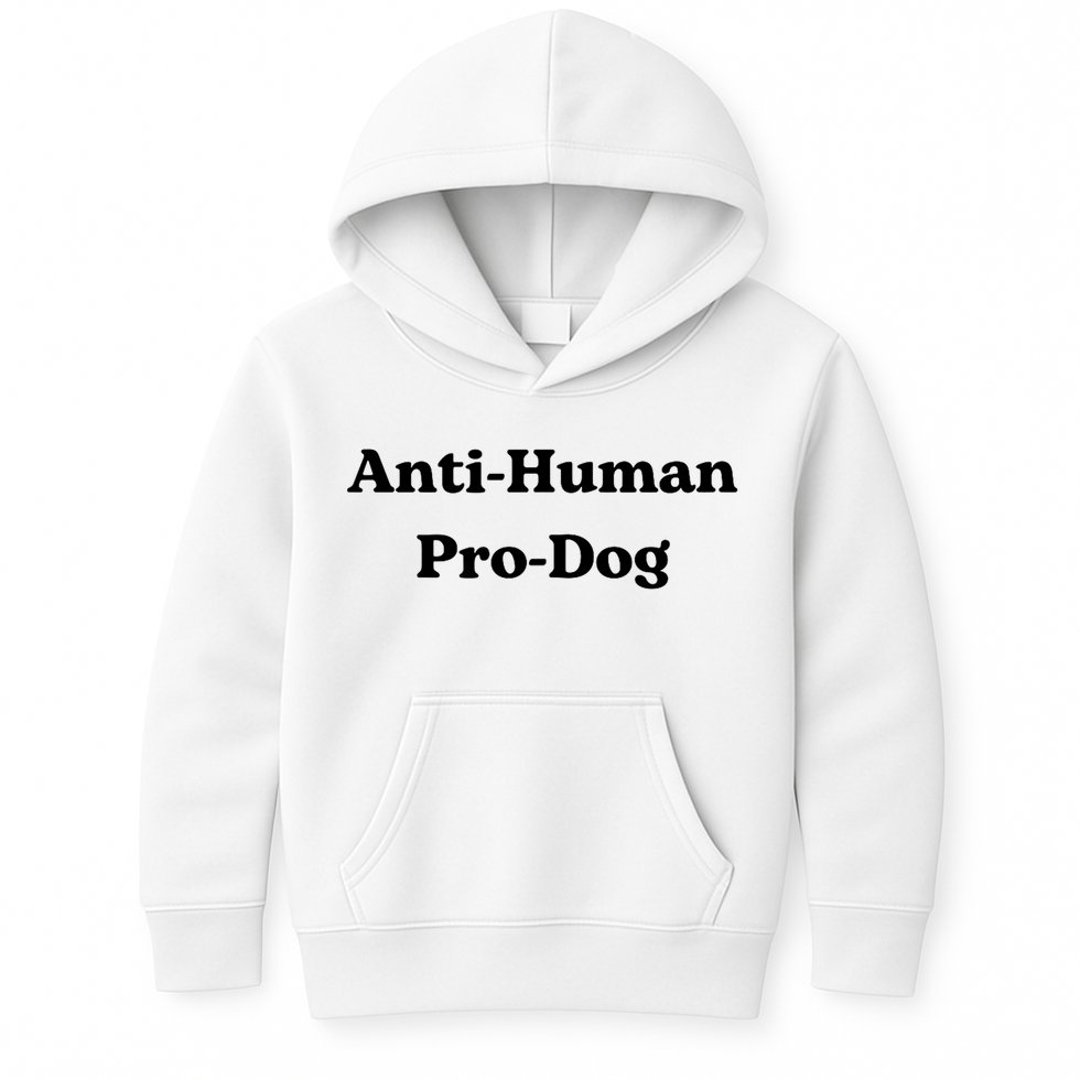 Anti Human Pro Dog Funny Pet Dog Lovers Kids Hoodie