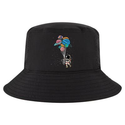 Astronaut Holding Planet Balloons Astronaut Space Spaceman Moon Mars Cool Comfort Performance Bucket Hat