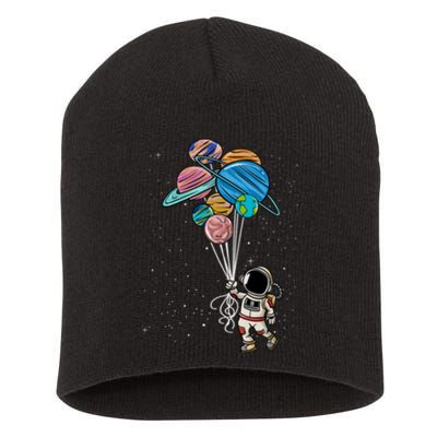 Astronaut Holding Planet Balloons Astronaut Space Spaceman Moon Mars Short Acrylic Beanie