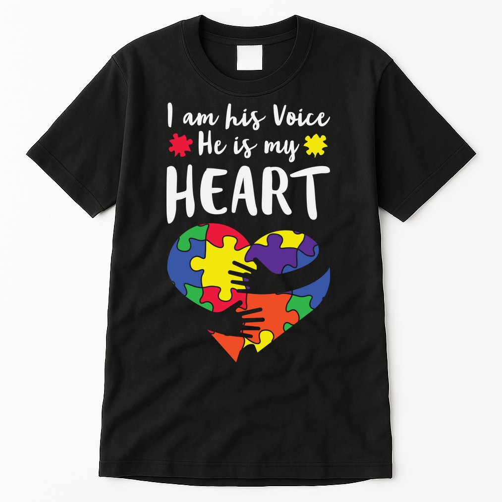 Autism Heart Puzzle Peace Gift For Autism Awareness Tall T-Shirt