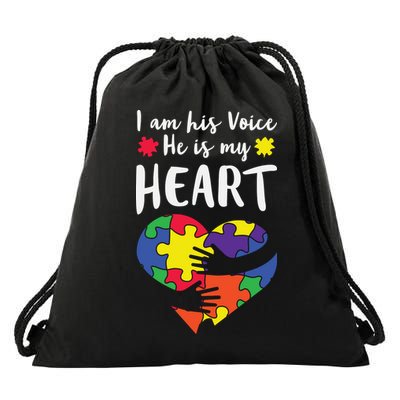 Autism Heart Puzzle Peace Gift For Autism Awareness Drawstring Bag