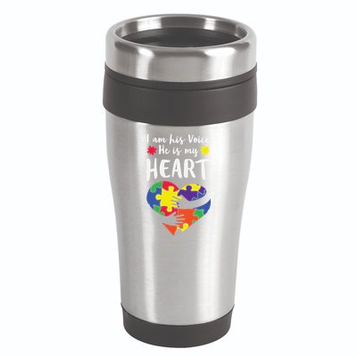 Autism Heart Puzzle Peace Gift For Autism Awareness 16oz Travel Tumbler