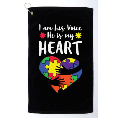 Autism Heart Puzzle Peace Gift For Autism Awareness Golf Towel