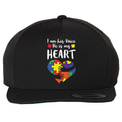 Autism Heart Puzzle Peace Gift For Autism Awareness Wool Snapback Cap