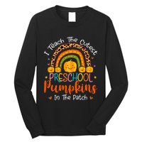 Adorable Halloween Pumpkin Teacher for Preschoolers Long Sleeve Shirt