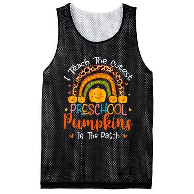 Adorable Halloween Pumpkin Teacher for Preschoolers Mesh Reversible Basketball Jersey Tank