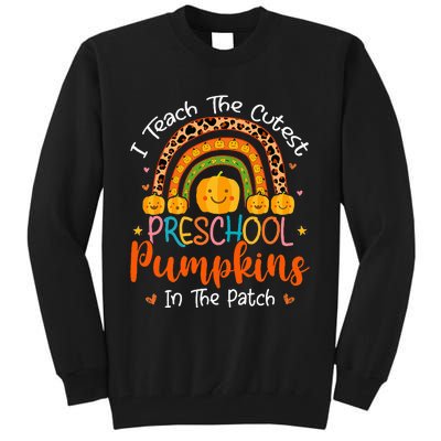 Adorable Halloween Pumpkin Teacher for Preschoolers Tall Sweatshirt