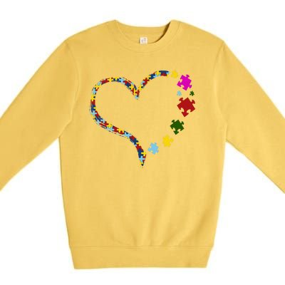 Autism Heart Puzzle Piece Premium Crewneck Sweatshirt