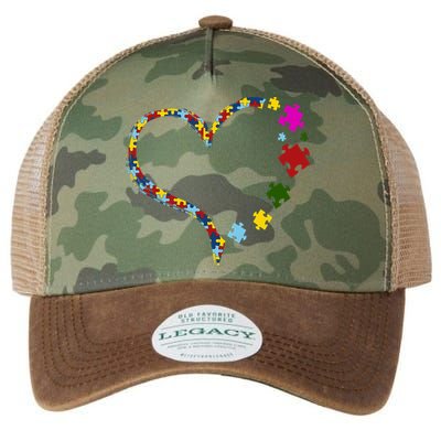 Autism Heart Puzzle Piece Legacy Tie Dye Trucker Hat