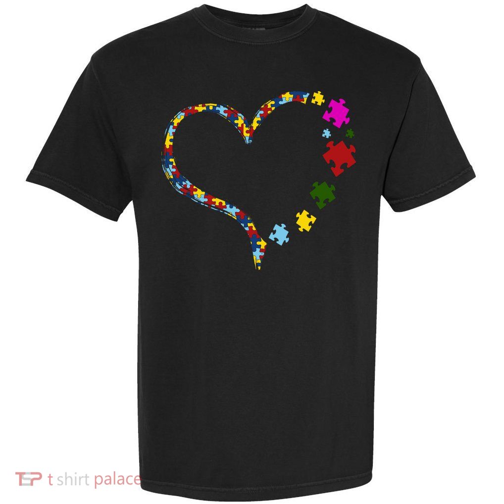 Autism Heart Puzzle Piece Garment-Dyed Heavyweight T-Shirt