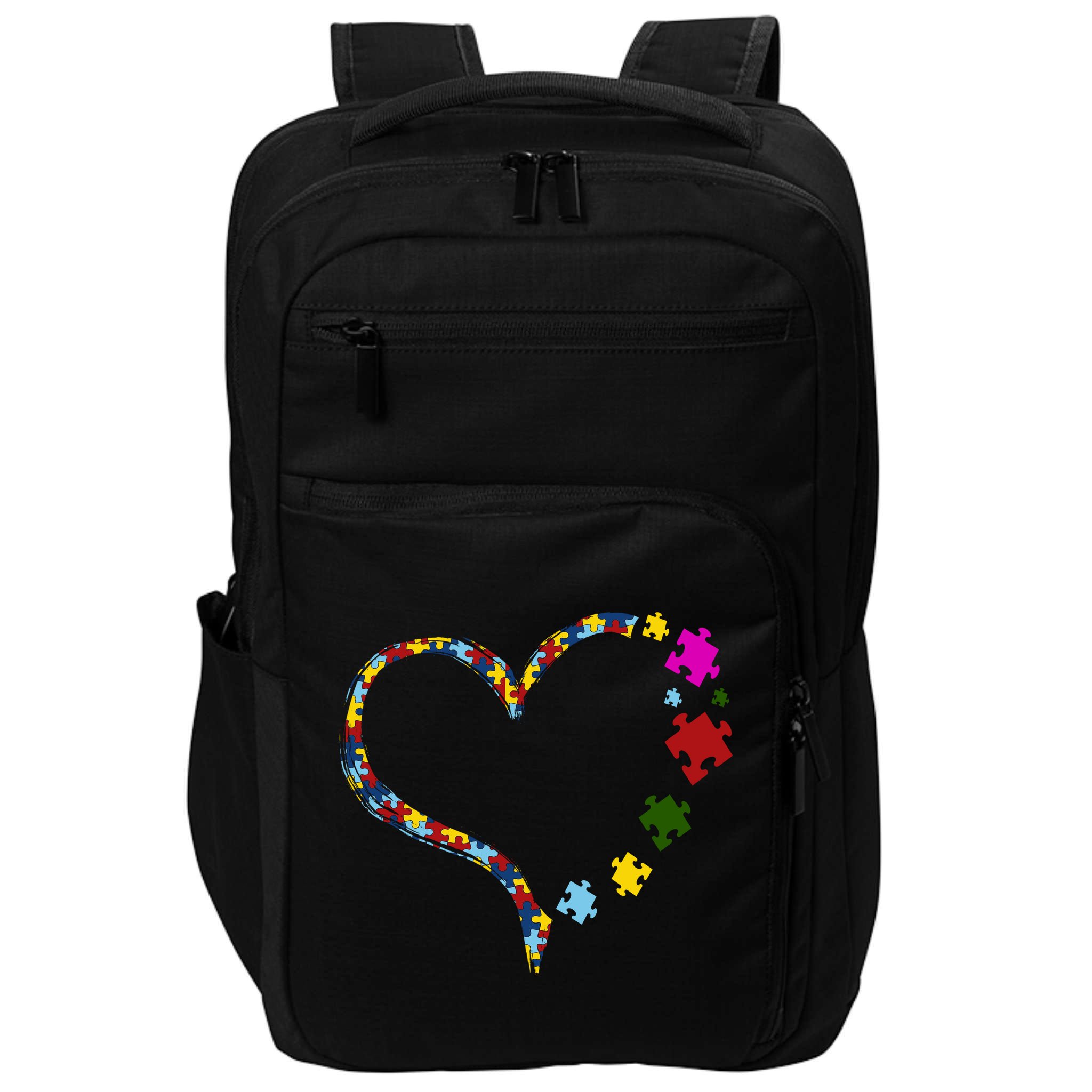 Autism Heart Puzzle Piece Impact Tech Backpack