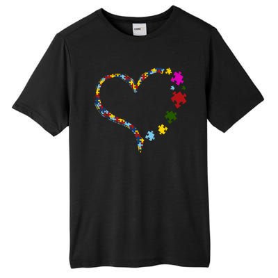 Autism Heart Puzzle Piece Tall Fusion ChromaSoft Performance T-Shirt