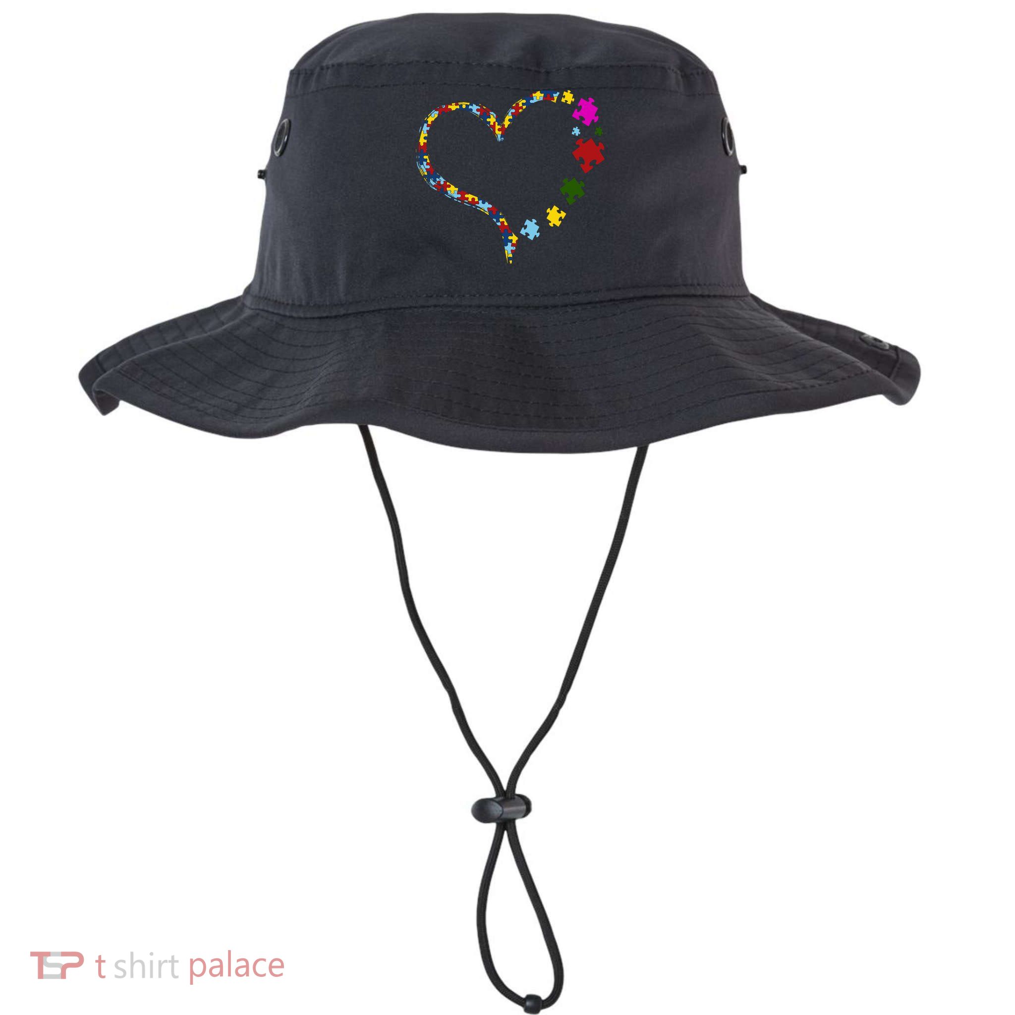 Autism Heart Puzzle Piece Legacy Cool Fit Booney Bucket Hat