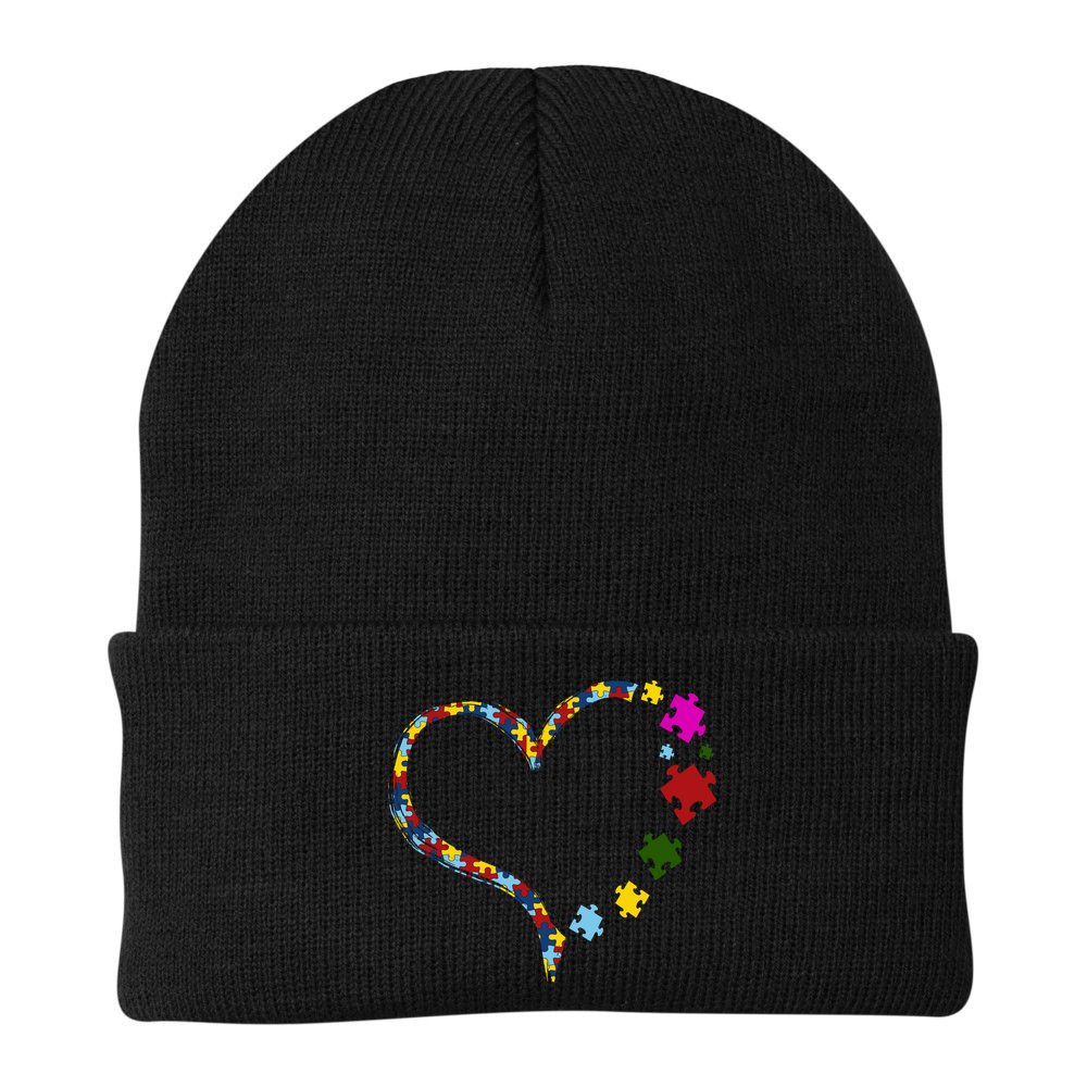 Autism Heart Puzzle Piece Beanie