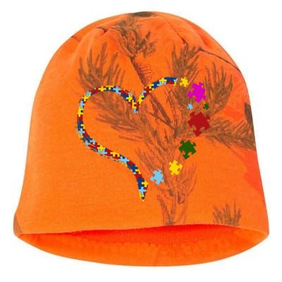 Autism Heart Puzzle Piece Kati - Camo Knit Beanie