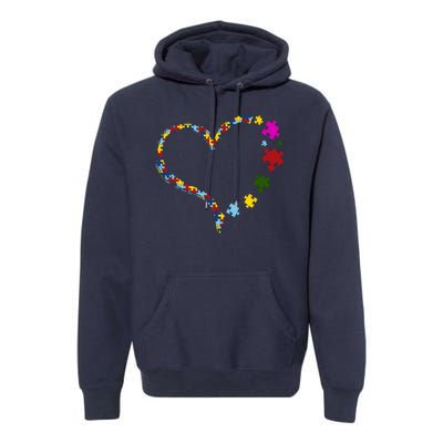 Autism Heart Puzzle Piece Premium Hoodie