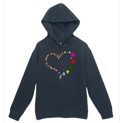 Autism Heart Puzzle Piece Urban Pullover Hoodie