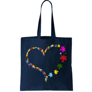 Autism Heart Puzzle Piece Tote Bag