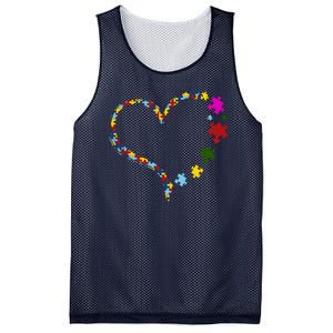 Autism Heart Puzzle Piece Mesh Reversible Basketball Jersey Tank