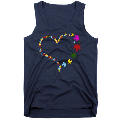 Autism Heart Puzzle Piece Tank Top