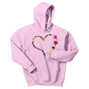 Autism Heart Puzzle Piece Kids Hoodie