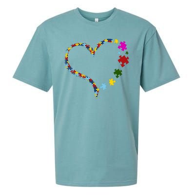 Autism Heart Puzzle Piece Sueded Cloud Jersey T-Shirt